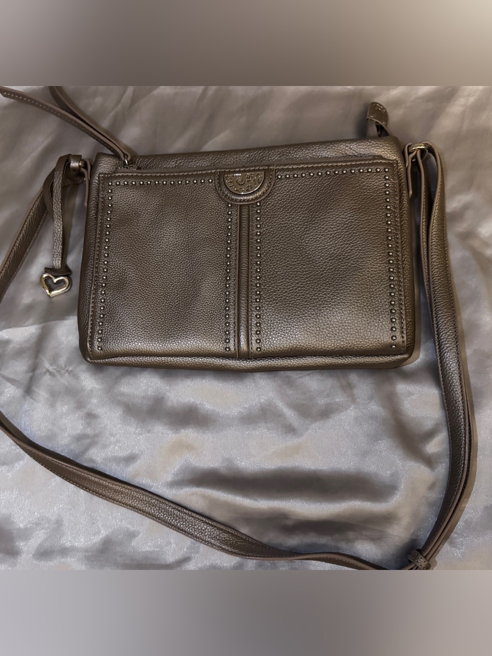 Brighton Metallic Bronze Studded Crossbody Bag